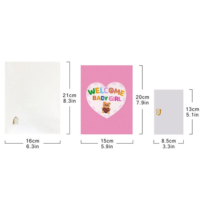 Baby Shower Pop up Cards with Envelope