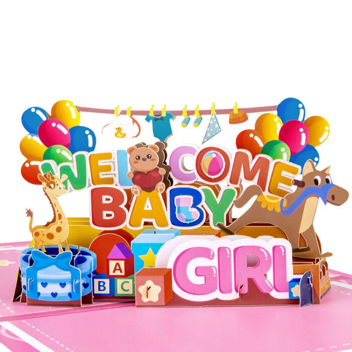 Baby Shower Pop up Cards with Envelope